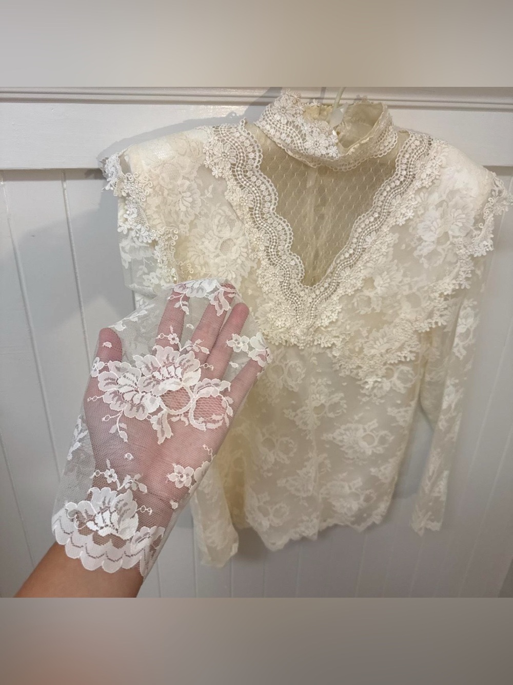Vintage 70’s-80’s Jessica McClintock Lace Top